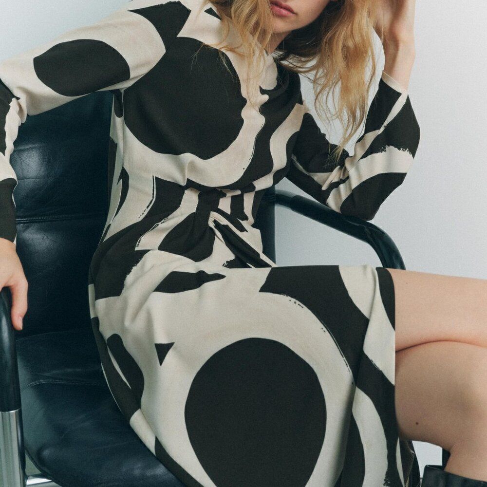 NWT ZARA PRINTED MIDI DRESS - Picture 6 of 9